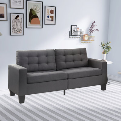 Arqile 72"W Tufted Upholstered Sofa, Pocket Coil