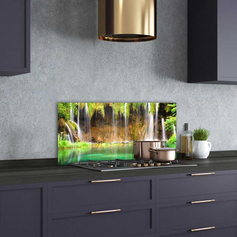 Galnares 50cm W x 100cm L Glass Peel and Stick Panel