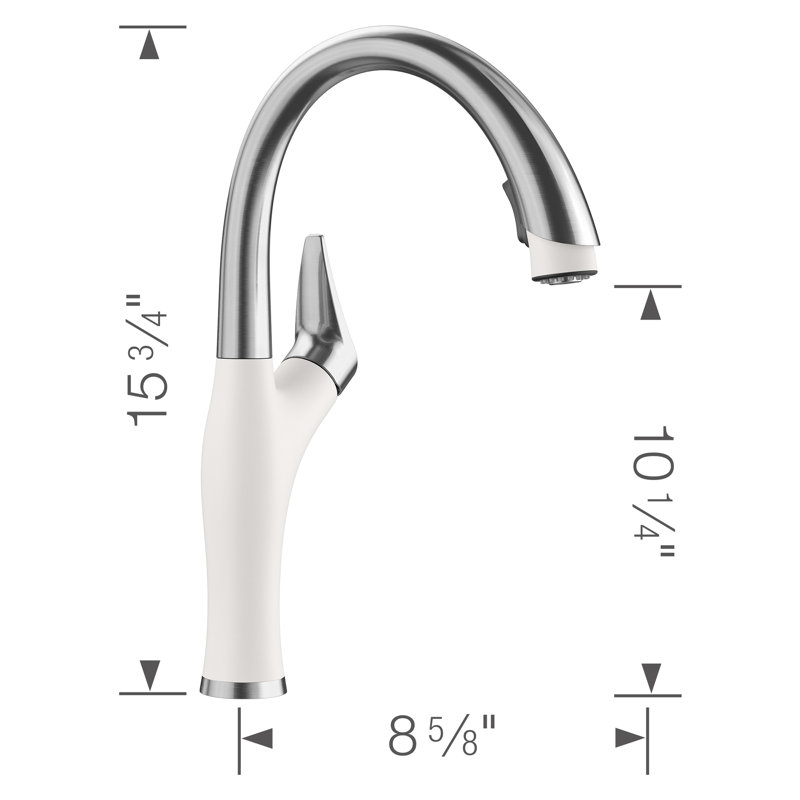 Diamond 33.5" L x 19" W Undermount Kitchen Sink with Faucet & Sink Cleaner, White