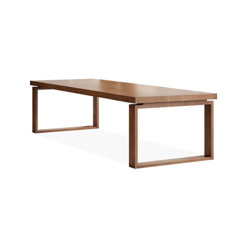 Bureau d'écriture rectangulaire en bois massif brun, H 29,53 po x l 78,74 po x P 31,5 po