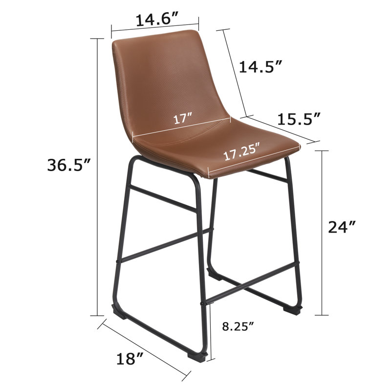 Tabouret de comptoir Madbury, Brun