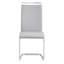 Chaises de salle à manger modernes en similicuir à haut dossier avec pieds en métal chromé en forme de C, ensemble de 2 pour espaces variés-949164242