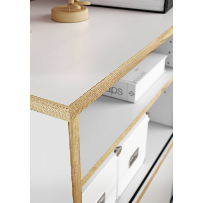 Armory 120 Cm Wide Sideboard, White/Imitation Navarre Oak