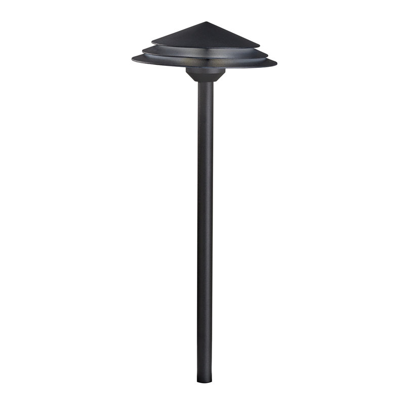 Chimene Low Voltage Integrated LED Metal Pathway Light, Textured Black