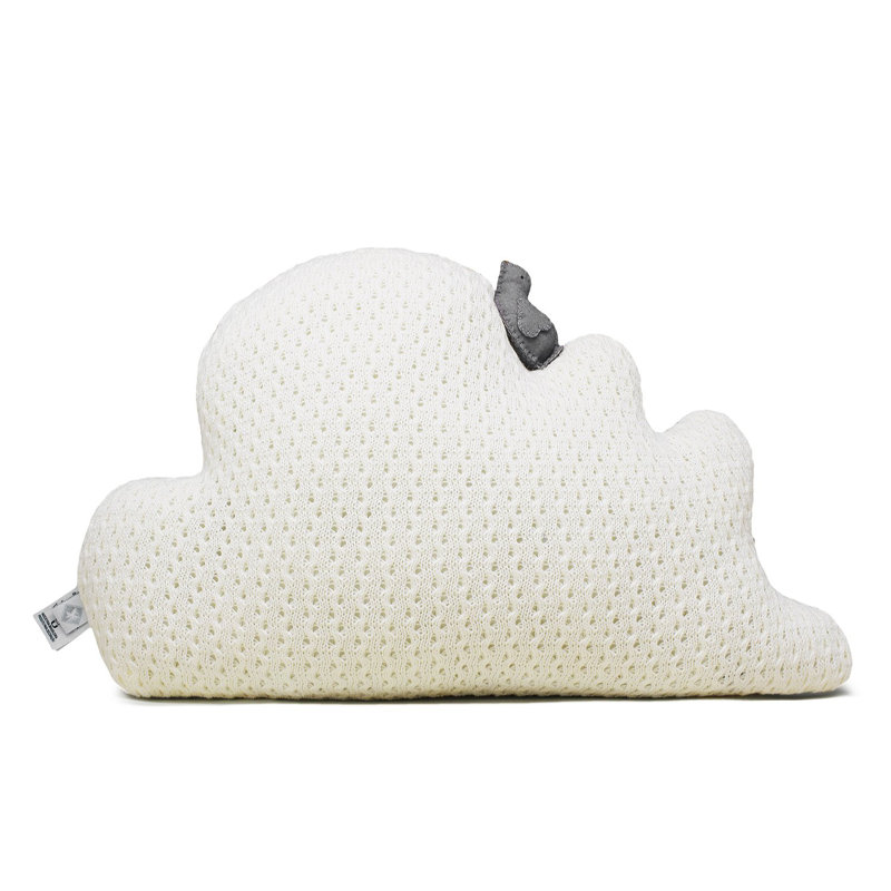 Cotton Blend Reversible Throw Pillow, Off White