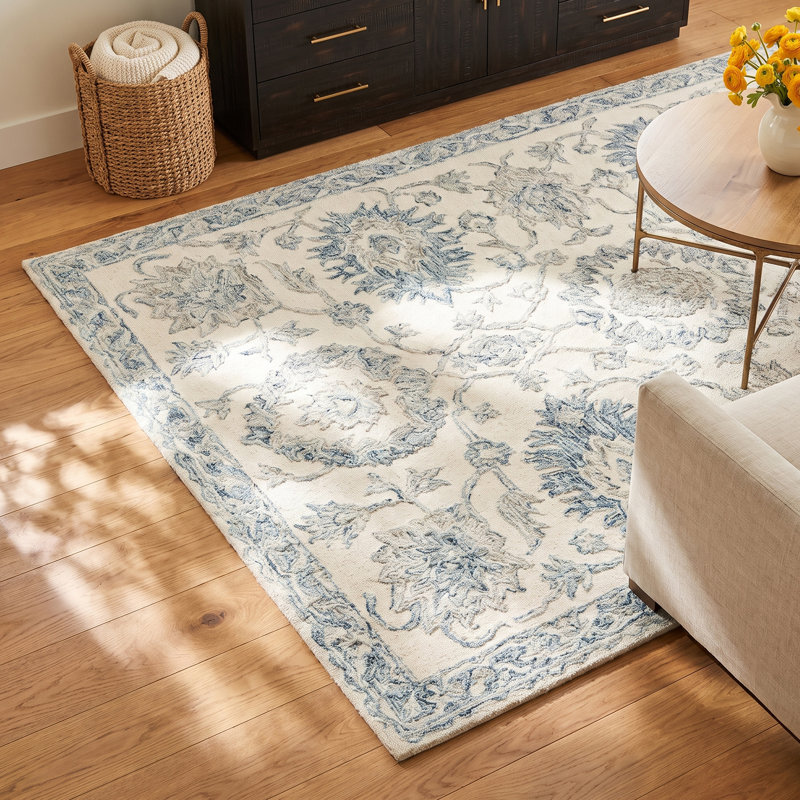 Aden Hand Hooked Wool Oriental Indoor Rug, Rectangle 7'9" x 9'9"