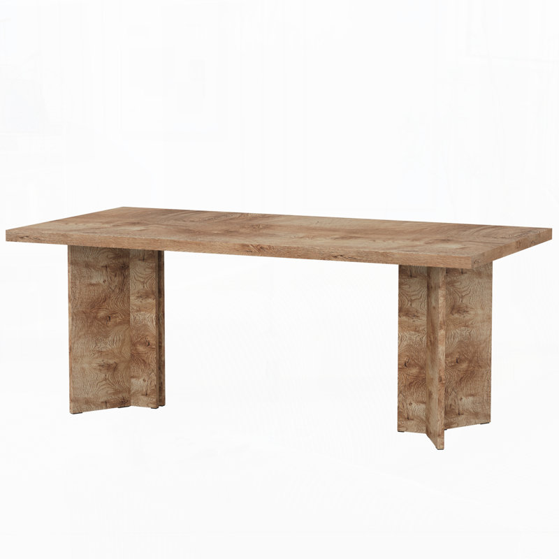 63” Farmhouse Dining Table For 4–6 People – Rustic Rectangular Wood Kitchen Table With Thick Top, Dark Brown Modern Dining Room Table