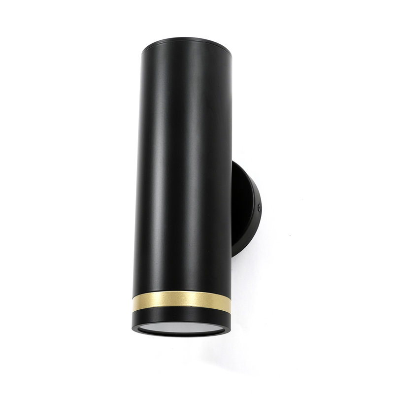 Lennon Modern Matte Black And Gold 1-Light Led Wall Sconce, 11.81" Height