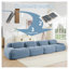 Canapé modulaire en velours côtelé bleu 4 places, canapé ergonomique adapté aux animaux de compagnie sans assemblage requis-1380349782