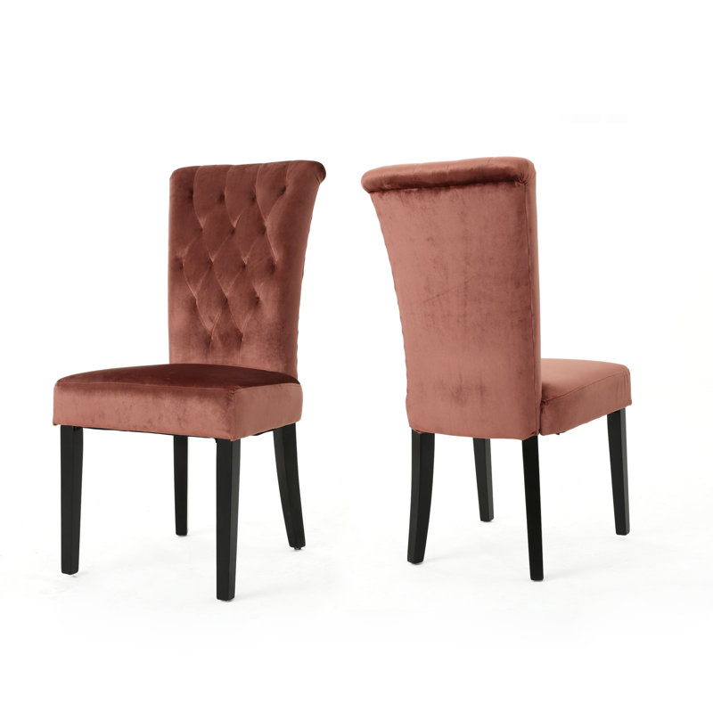Crittenden Tufted Side Chair, Blush Velvet