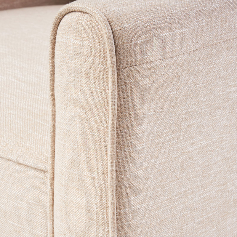 Linen Manual Push Back Recliner Chair, Beige