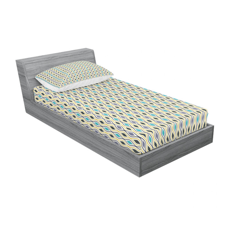 Ensemble de draps à lignes verticales, Ensemble de draps pour lit simple TG avec drap-hou