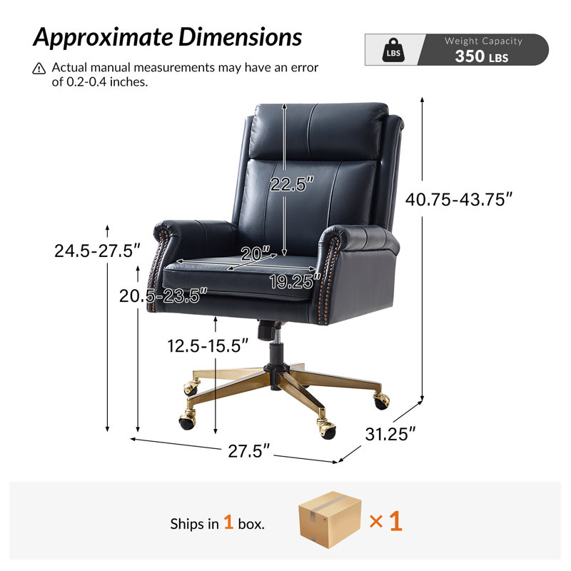Fauteuil de direction à haut dossier Heeg, Marine