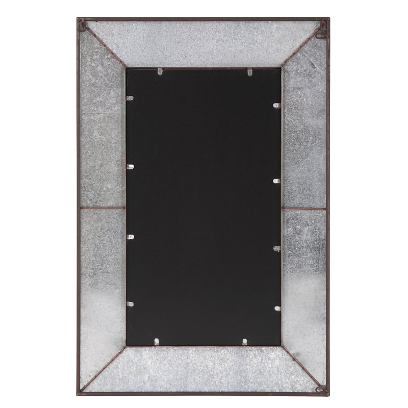 Ercole Metal Framed Rectangular Rustic Accent Wall Mirror