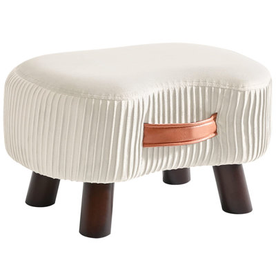 Utrecht 28cm Wide Velvet Tufted Abstract Solid Colour Footstool Ottoman