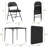 Folding Card Table And Chair Set Of 5 Portable With Padded Tabletop, No Assembly Required, Black