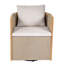 Chaise longue de patio en bois massif et osier Marisol-123443767