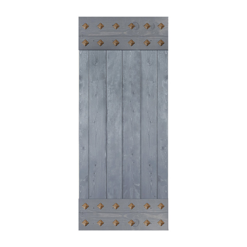 Porte de grange lambrissée peinte en bois sans trousse de quincaillerie d'installation, Noyer foncé, 38 po x 84 po
