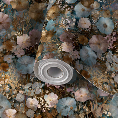 Papier de contact à peler et coller avec papier peint Dreamscape Botanical Particles lumineux incandescent et amovible 17,7 po x 118 po (45 x 300 cm)