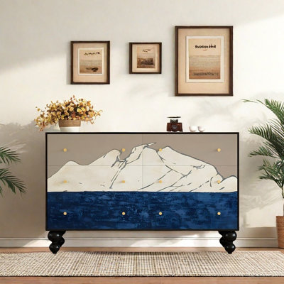 53.1in Six-drawer Sideboard Cabinet