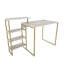 Bureau d'étude Elegant Modern, finition dorée, 52,4 po x 23,6 po x 30,2 po | 100% panneau de particules enduit de mélamine, 0,7 pouce d'épaisseur, structure 100% métal | Parfait pour le bureau personnel, le décor glamour et la fantaisie-385429088