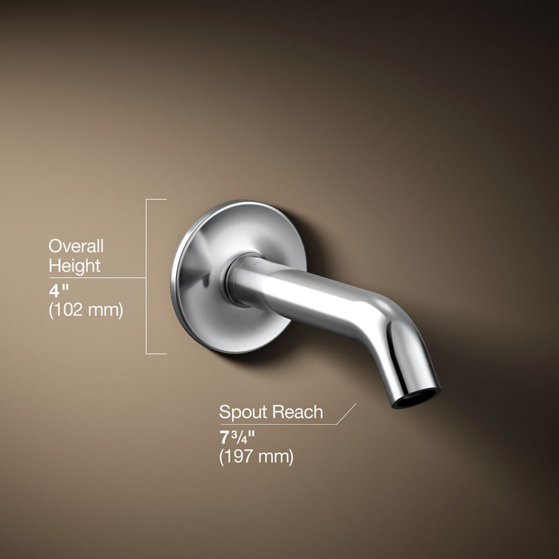 Purist® Wall-Mount Non-Diverter Bath Spout, 35-Degrees, Polished Chrome