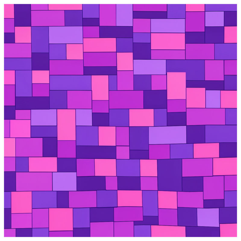 Édredon mauve à blocs roses, Très grand lit