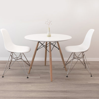 Modholic 32" Eiffel Table & Set of 2 Steel Legs Chairs