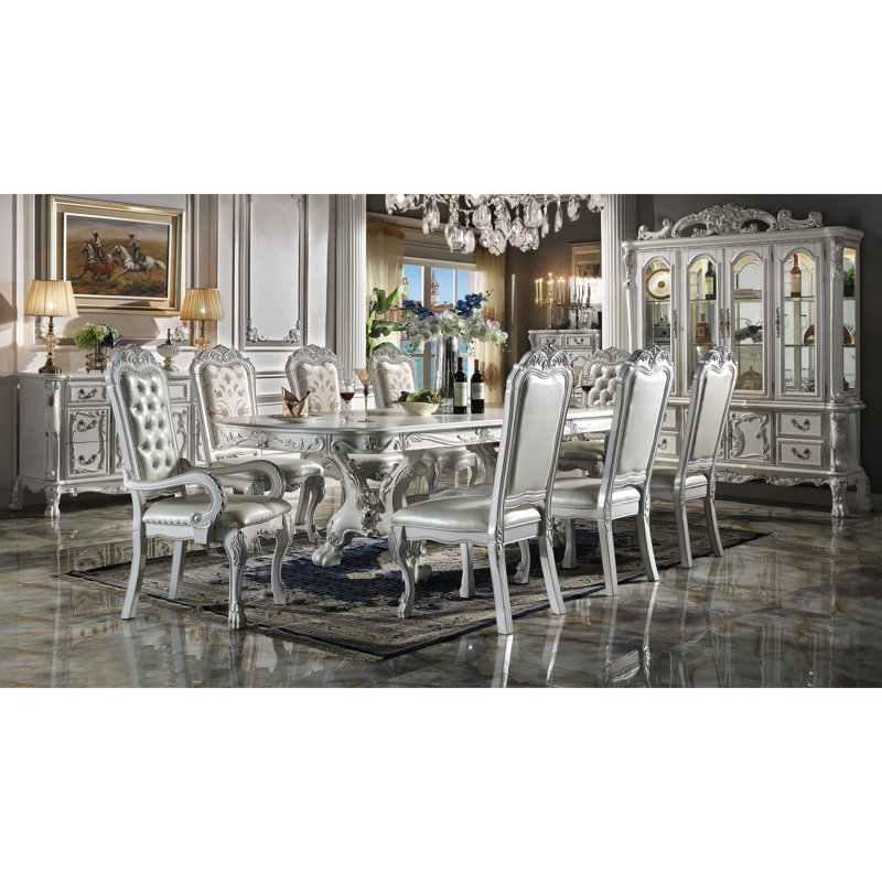 Bone White Finish Dining Table