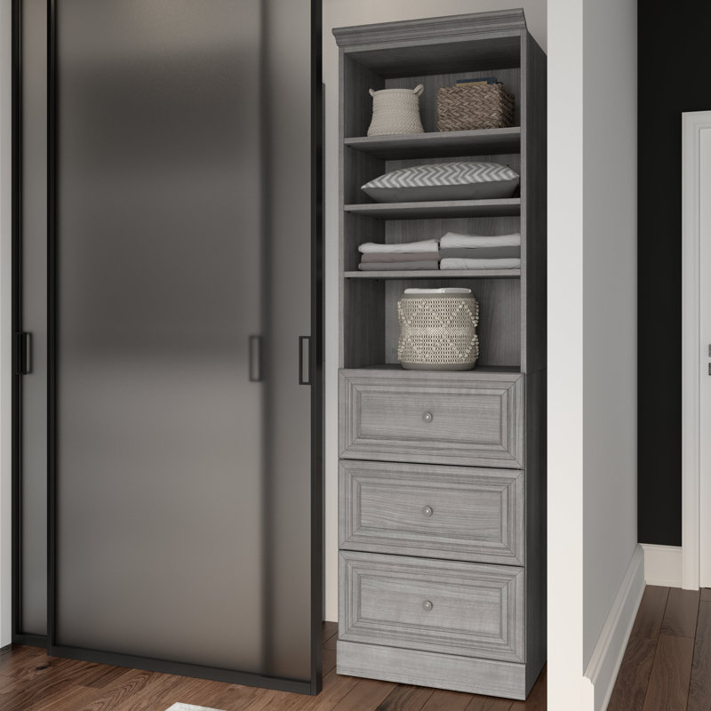 Alvaretta Walk-In Set, 85" H x 25" W x 19.8" D, Platinum Gray