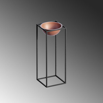 Becontree Elegant Decorative Metal Pot, Black & Copper Finish, 8.7 x 23.6 inches | 100% Durable Metal, Lightweight 2.9 lbs | Perfect for Indoor Plants & Home Décor | No Installation Required, Stylish & Modern Design