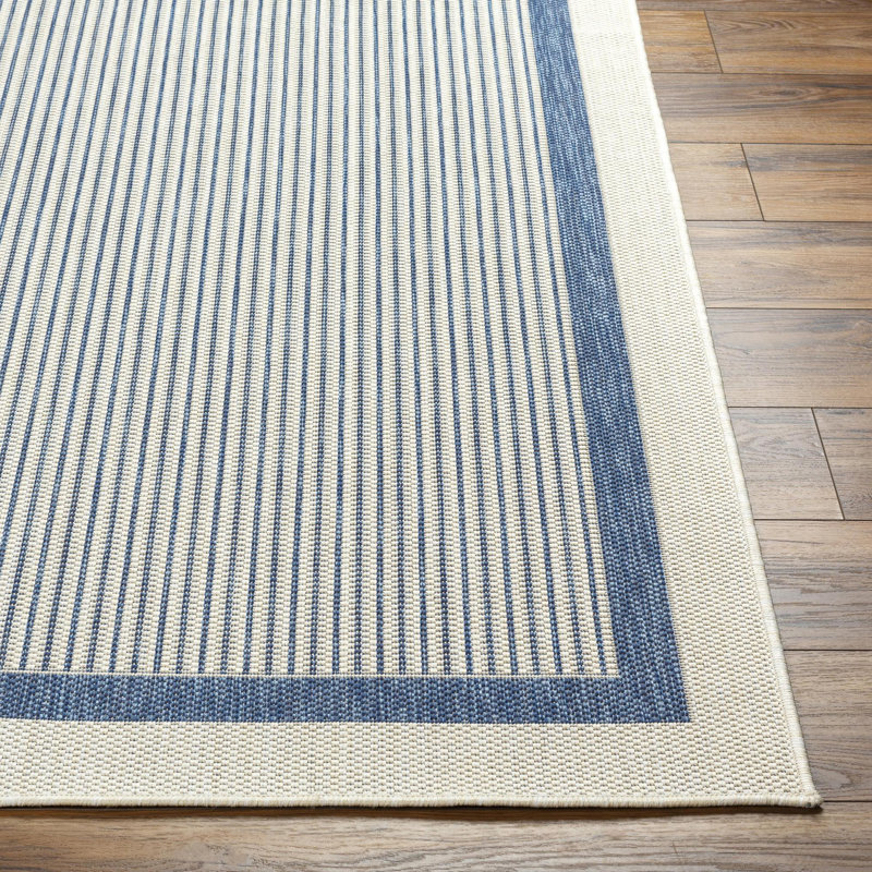 Bellfield Striped Indoor / Outdoor Rug, Rectangle 6'7" x 9'