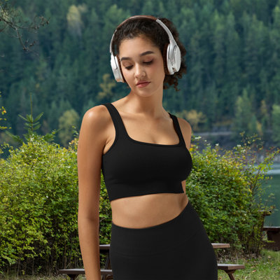 XL Size Black Yoga Ribbed Knit Crisscross Back Crop Sports Removable Cups, Cute Gym Wear Seamless Sports Bra Exercise Athletic Activewear Workout Women's Yoga Pants Leggings Ribbed Solid High-Waisted