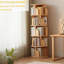 Bibliothèque rotative à 5 niveaux, bibliothèque ronde pivotante à 360 °, peu encombrante, petite bibliothèque rotative pour chambre à coucher, salon, maison, bureau, couleur bois-1455050142