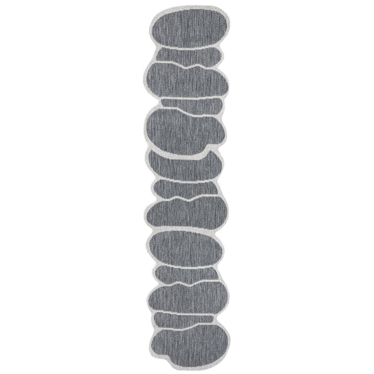 Monte Modern Rustic Abstract Blue/Cream Indoor/Outdoor Rug