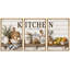 Tablette de cuisine de ferme avec œufs et fruits en conserve, images de cuisine, impression sur toile encadrée, 3 pièces-133670674-133670675