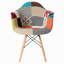 Chaise de salle à manger rembourrée en plastique multicolore à motif de coquillages et pattes en bois Mid-Century
