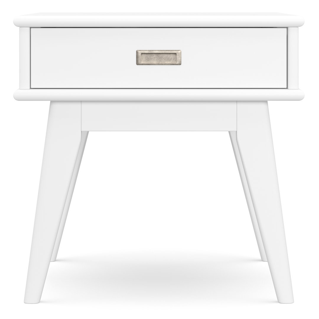 Draper Solid Wood Mid Century End Table with Storage Drawer Simpli Home 