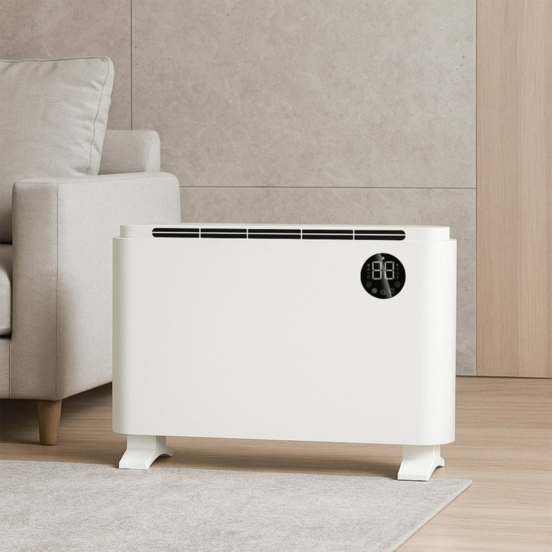 Jack Stonehouse 6800 BTU Electric Radiator Space Heater with Adjustable Thermostat and with Digital Display, White