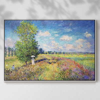 The Summer, Poppy Field, 1875, reproduction d'art sur toile encadrée
