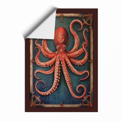 Ornamental Octopus Art Deco - Framed Print