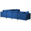 Millings 6 Seater Velvet Corner Sofa -70884550-70884552