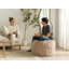 70cm Wide Round Solid Colour Pouffe Ottoman-675100982