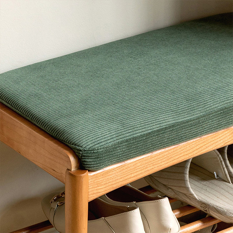 Banc rembourré vert, H 16,54 po x l 31,5 po x P 11,81 po