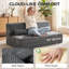 Chaise de sol pliable avec dossier, gris foncé-1050031761
