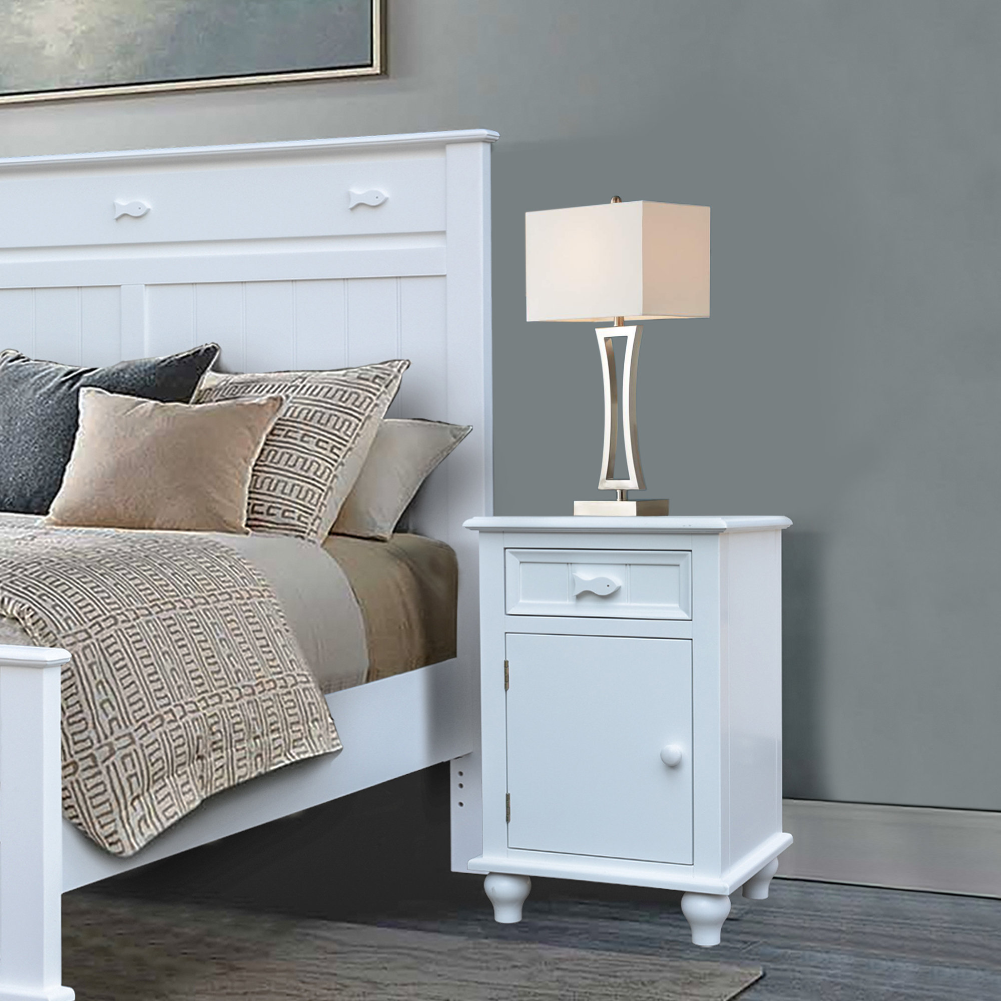 Rosecliff Heights Fishtails Remer Single Drawer Nightstand | Wayfair