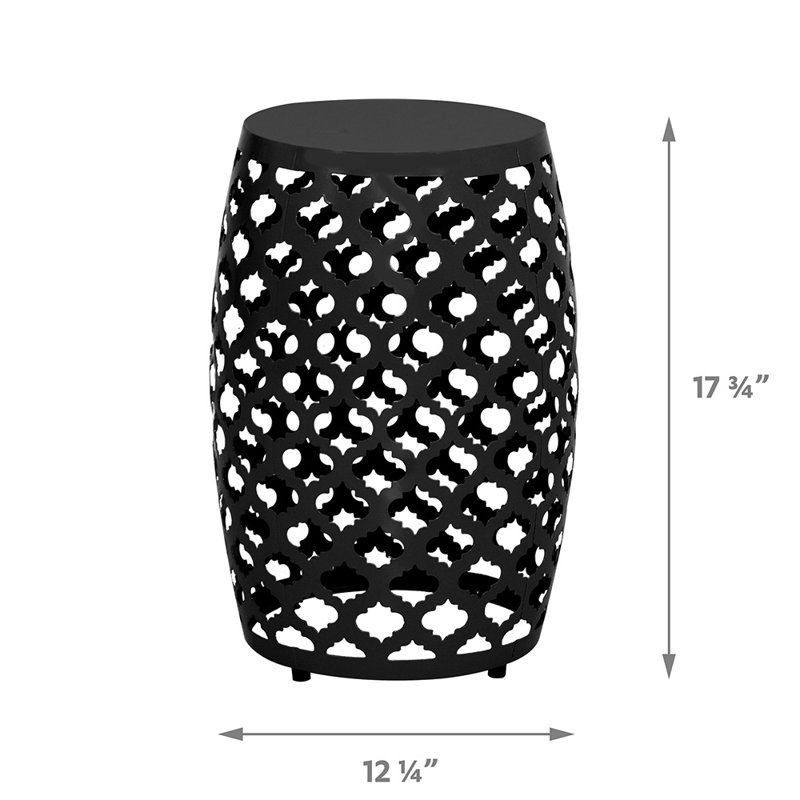 Iron Top End Table, Black