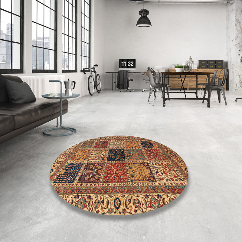 Tapis abstrait à motif abstrait moderne, Rond 3 pi