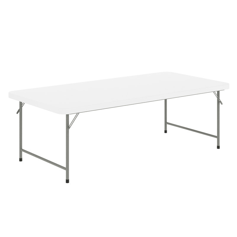 Table pliante pour enfants Parker, H 19 po x l 59,5 po x P 29 po, Blanc / Gris