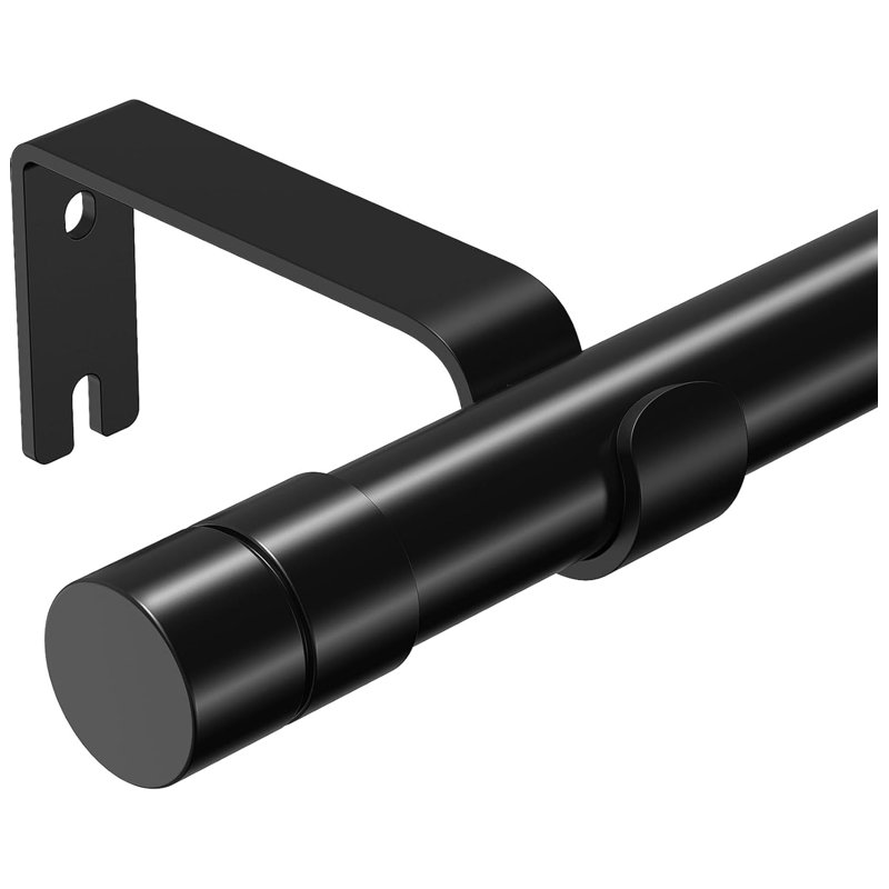 81cm Straight Tension Shower Curtain Rod & Hook Set, Matte Black